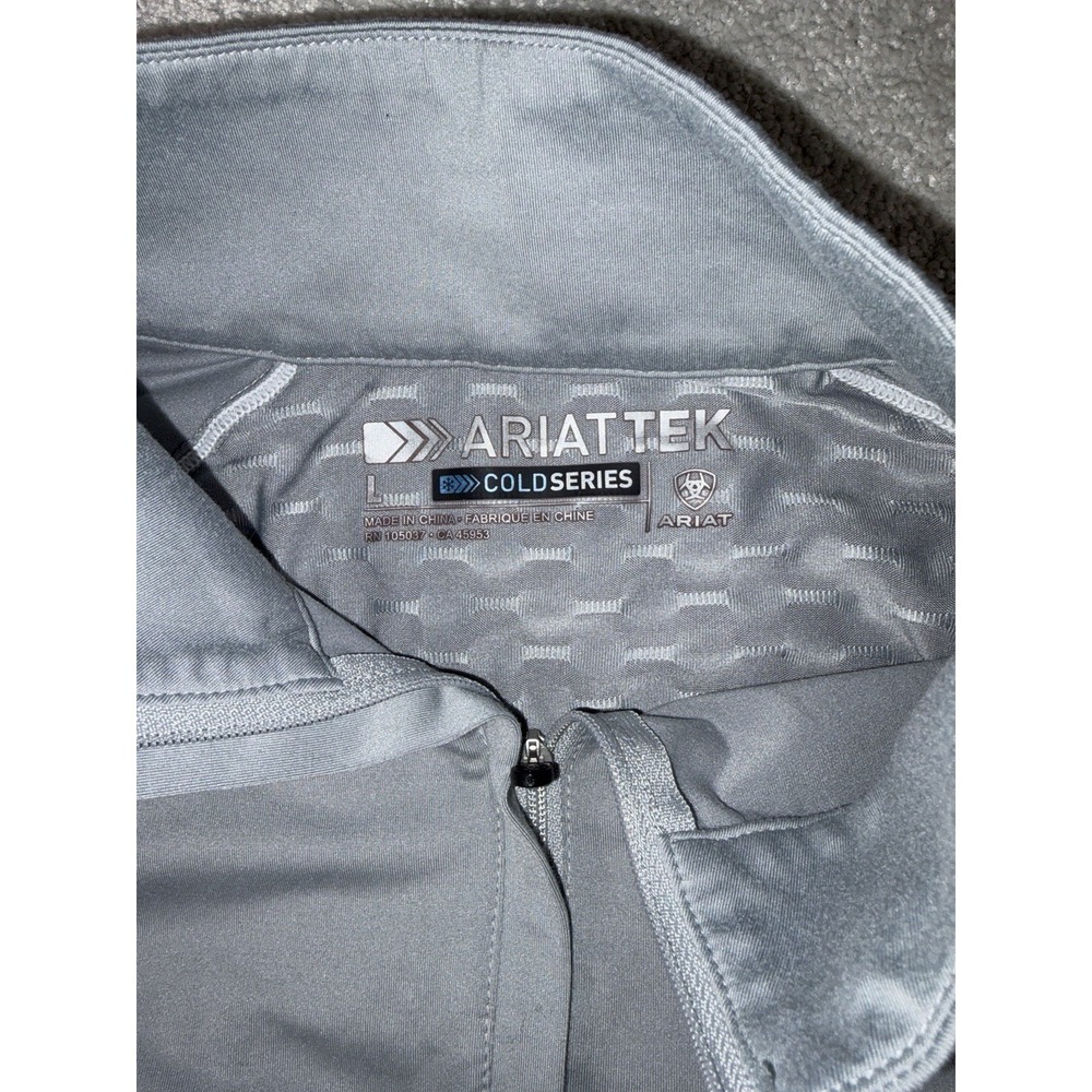 AriatTek Women's Cold Series Pullover Shirt Large Gray, Quarter Zip, Stretch - Picture 4 of 9